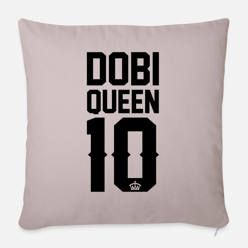 Dobermann-Queen - Sofakissen mit Füllung 45 x 45 cm - helles Taupe