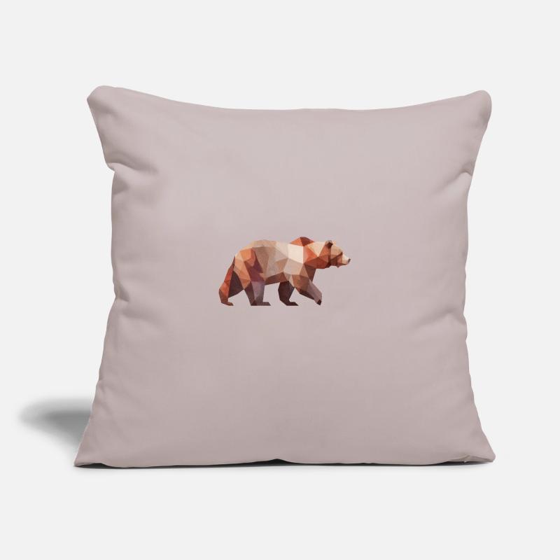 Ours brun | Conception de logo d’art low poly Coussin et housse de 45 x 45 cm