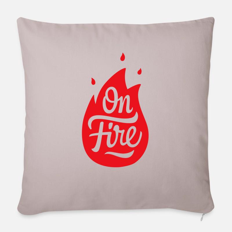 On fire - Coussin et housse de 45 x 45 cm - taupe clair