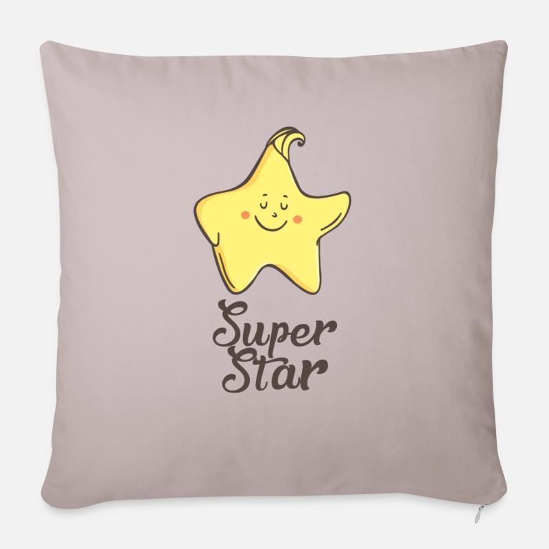 Stern: Super star - Sofakissen mit Füllung 45 x 45 cm - helles Taupe
