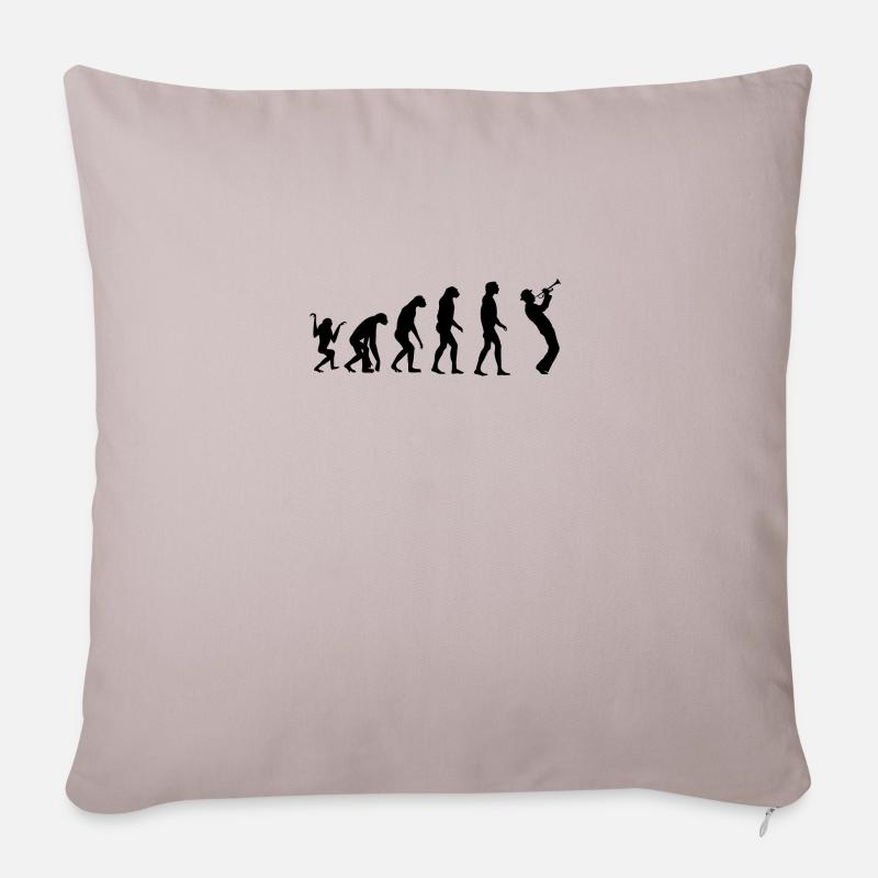 évolution trompette - Coussin et housse de 45 x 45 cm - taupe clair