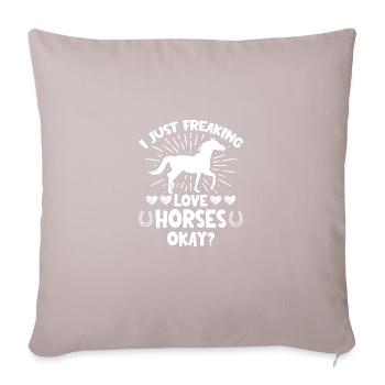 Ich liebe nur liebe Pferde okay, okay - Sofakissen mit Füllung 45 x 45 cm - helles Taupe - Vorne
