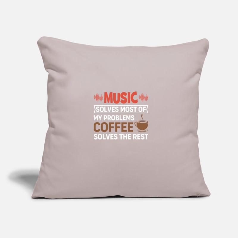 Music solves my problems, coffee solves the rest Sofa pillow with filling 45cm x 45cm