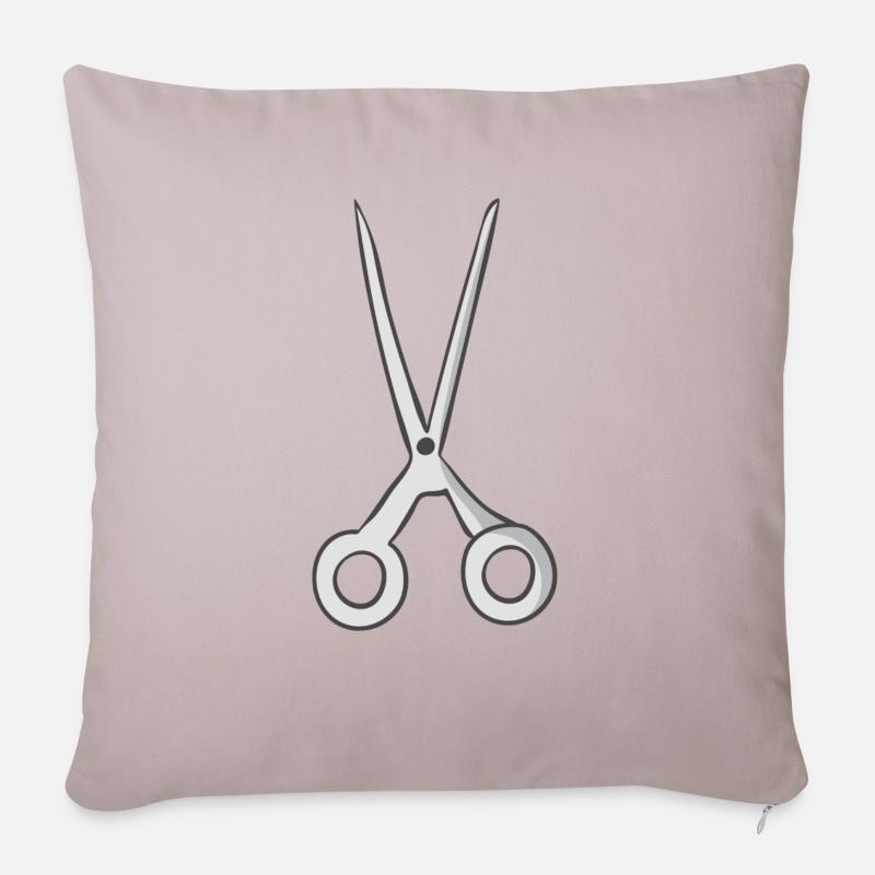 les ciseaux - Coussin et housse de 45 x 45 cm - taupe clair
