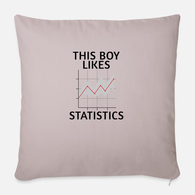 Junge mag Statistik Data Analyst Science - Sofakissen mit Füllung 45 x 45 cm - helles Taupe