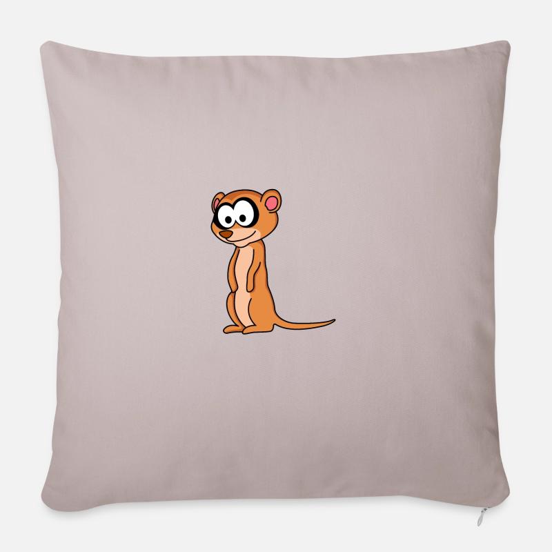 Erdmännchen Comic Tier - Sofakissen mit Füllung 45 x 45 cm - helles Taupe