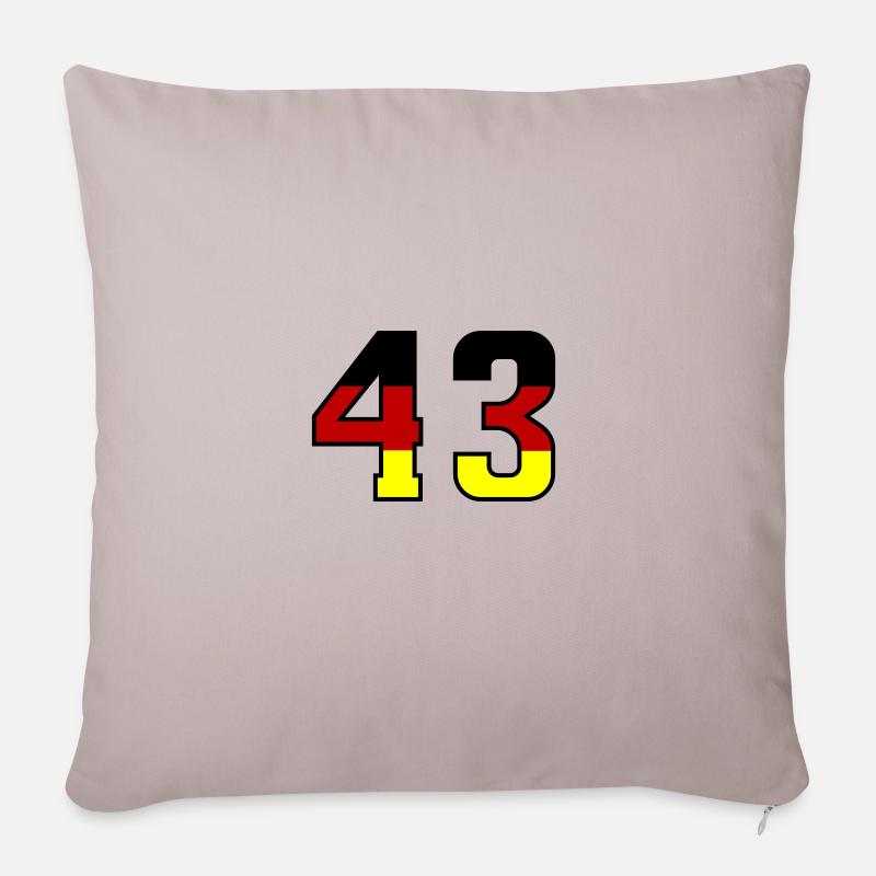43 Simbolo numerico Germania - Cuscino da divano 45 x 45 cm con riempimento - grigio chiaro