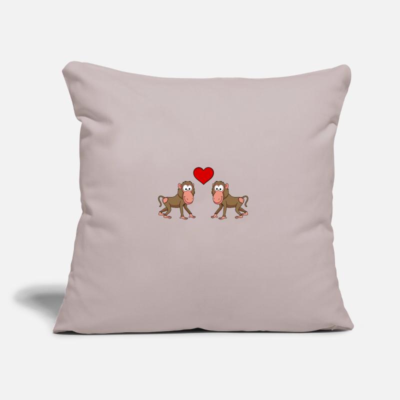Monkey monkey comic couple love Sofa pillow with filling 45cm x 45cm