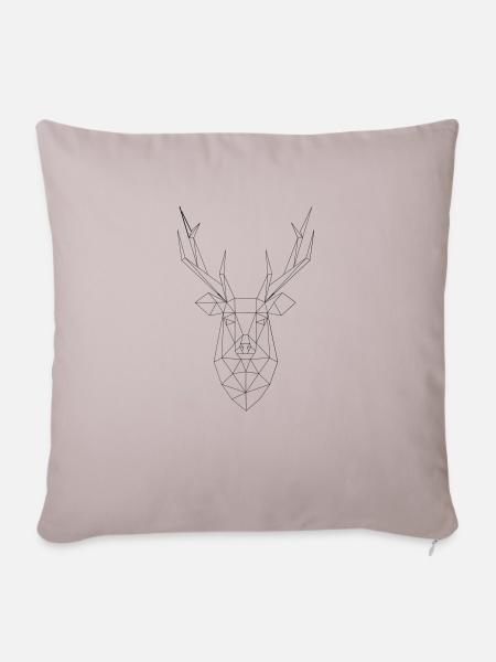 Hirsch - Sofakissen mit Füllung 45 x 45 cm - helles Taupe