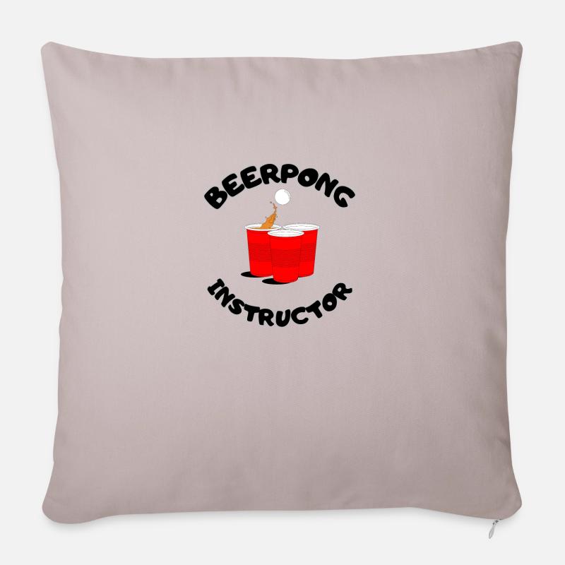 Bierpong Lehrer Bier Pong Instructor - Sofakissen mit Füllung 45 x 45 cm - helles Taupe