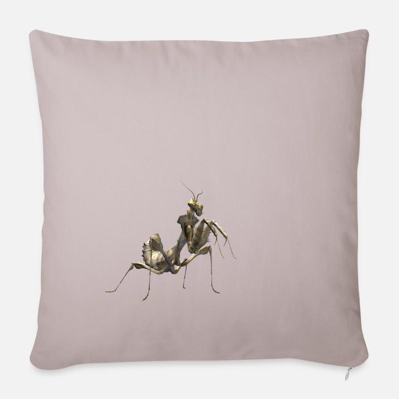 Gottesanbeterin - Sofakissen mit Füllung 45 x 45 cm - helles Taupe