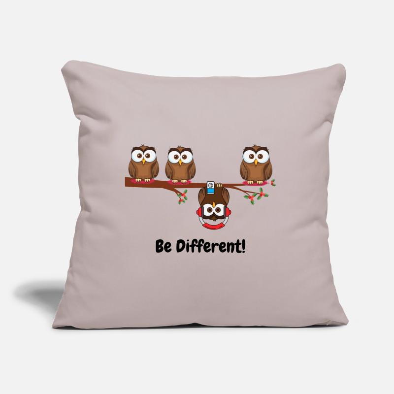 Be different - Süßes Eulen Fun bird gift sweet Sofa pillow with filling 45cm x 45cm