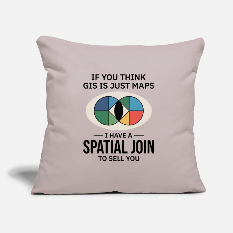 GIS Spatial Join Map Data Analysis Sofa pillow with filling 45cm x 45cm