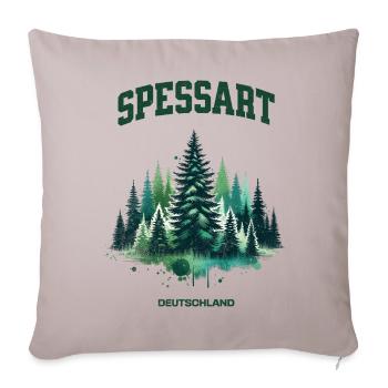 Spessart Allemagne Chemise Forêt Nature Randonnée - Coussin et housse de 45 x 45 cm - taupe clair - Devant