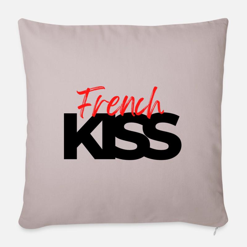 French Kiss - Coussin et housse de 45 x 45 cm - taupe clair