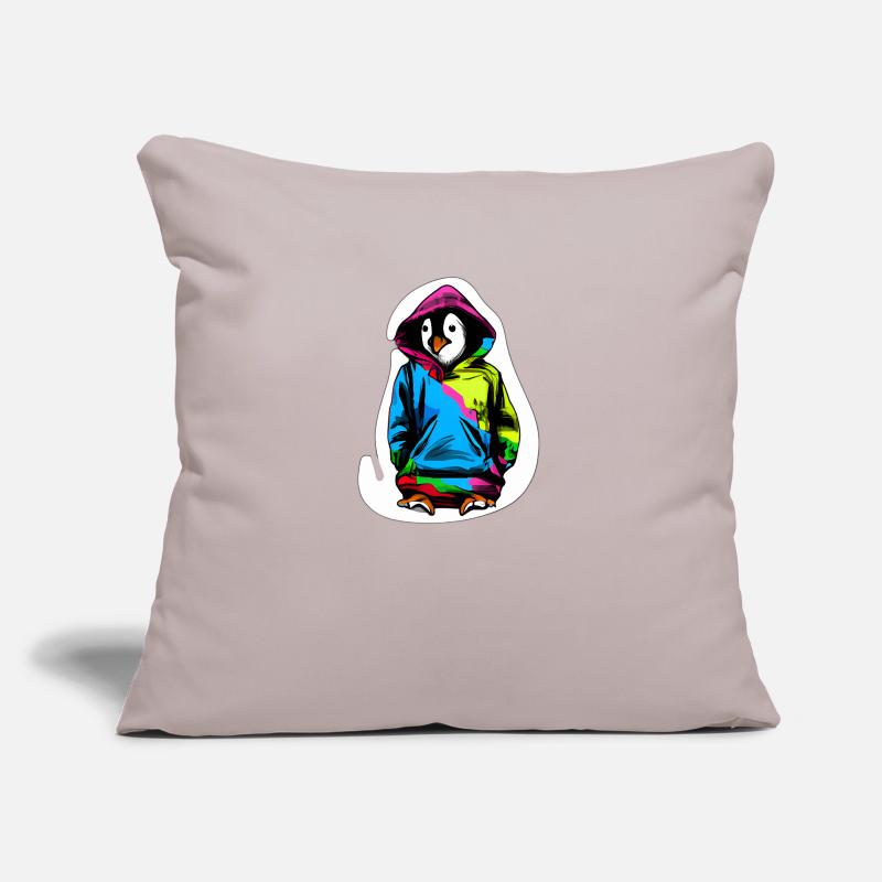 Süßer Pinguin mit Bunten Pullover Sofakissen mit Füllung 45 x 45 cm