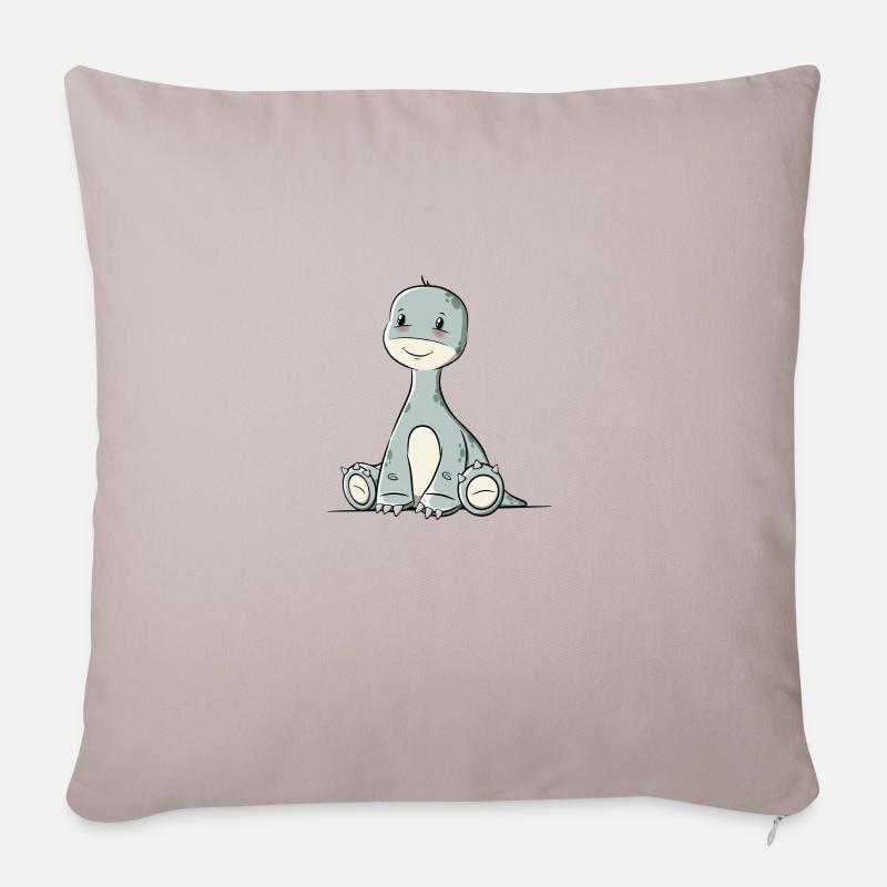 Long cou de dinosaure - Coussin et housse de 45 x 45 cm - taupe clair