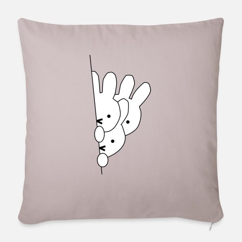lapin - Coussin et housse de 45 x 45 cm - taupe clair
