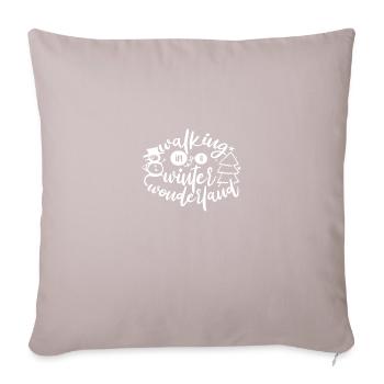 Marcher dans un pays des merveilles hivernales - Coussin et housse de 45 x 45 cm - taupe clair - Devant