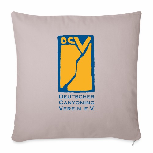 DCV T-Shirt Gründungslogo Blau Goldgelb Schrift - Sofakissen mit Füllung 45 x 45 cm