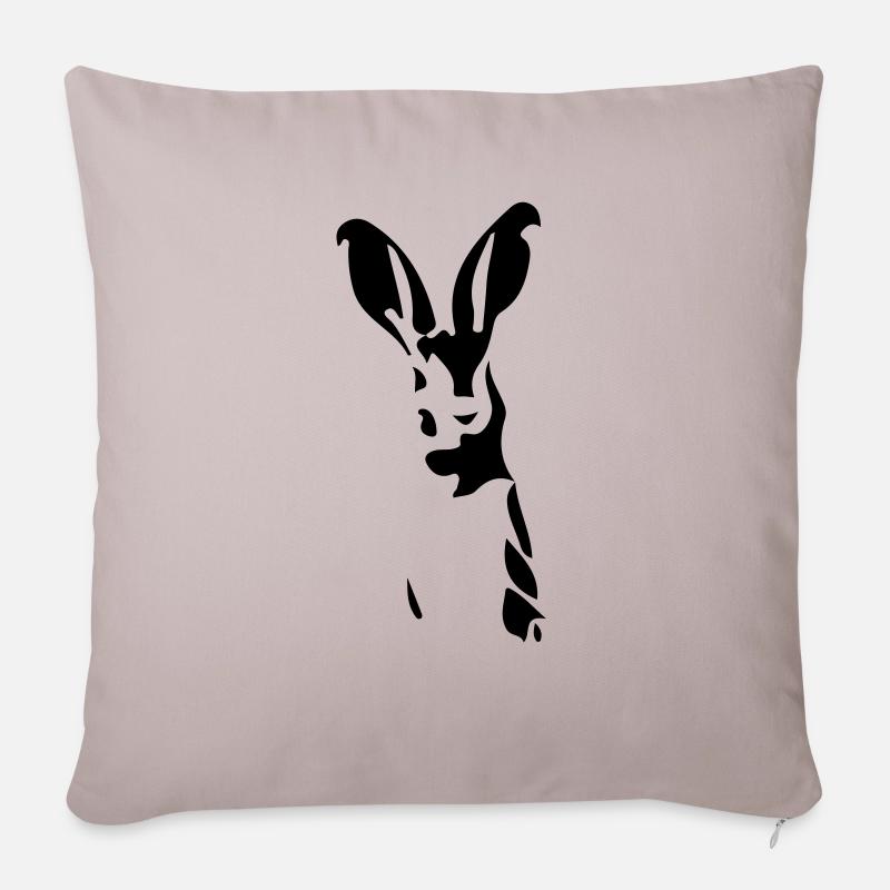 Hase - Sofakissen mit Füllung 45 x 45 cm - helles Taupe