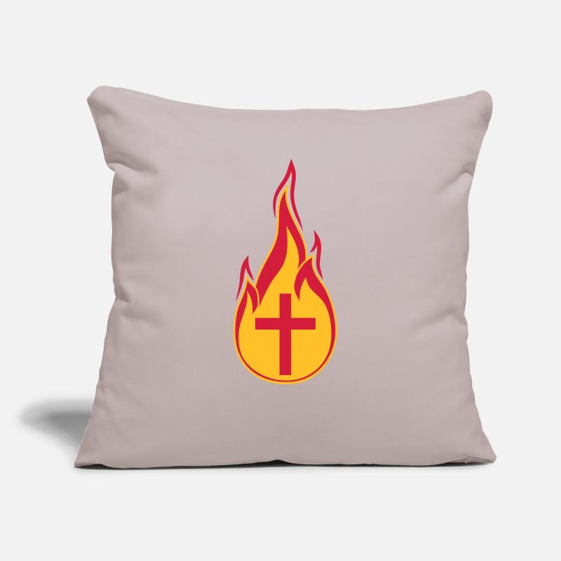 fire flames hot burn burned torch loder Sofa pillow with filling 45cm x 45cm