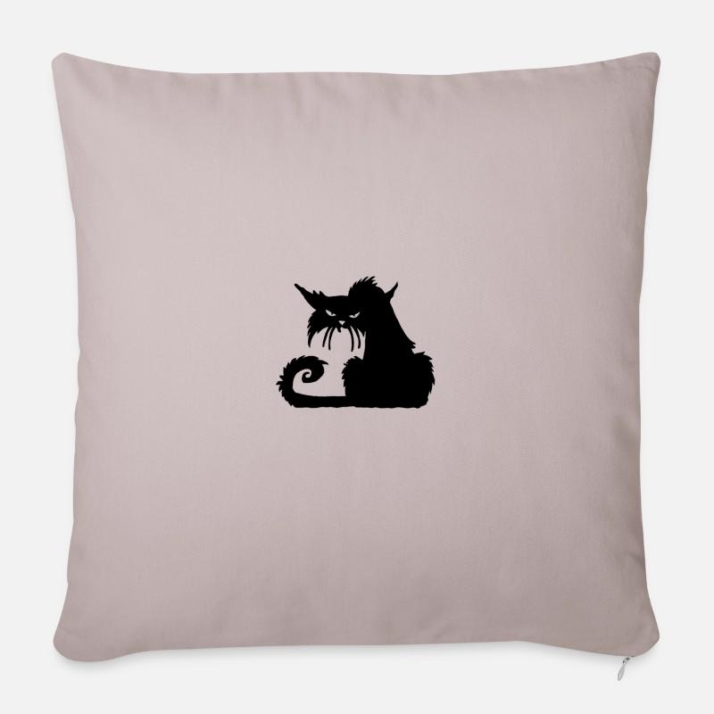 Genervte Katze - Sofakissen mit Füllung 45 x 45 cm - helles Taupe