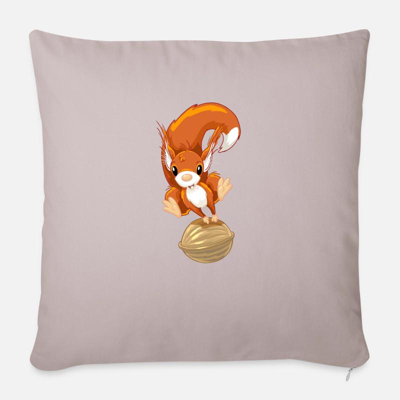 Eichhörnchen 3 - Sofakissen mit Füllung 45 x 45 cm - helles Taupe