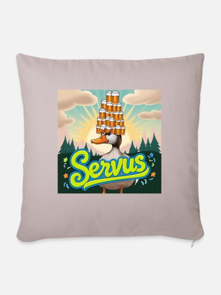 Servus meine Enteeen - Sofakissen mit Füllung 45 x 45 cm - helles Taupe