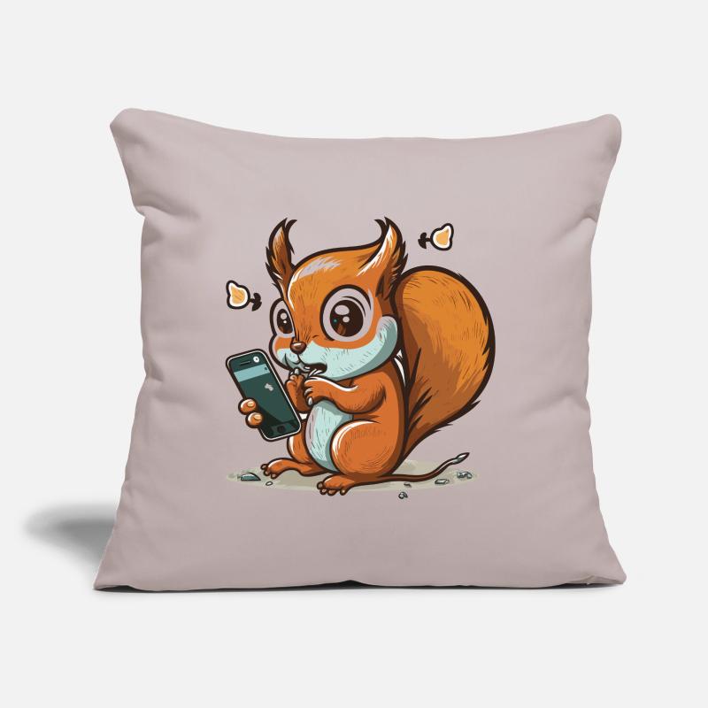 Scroll weiter, Eichhörnchen! Sofakissen mit Füllung 45 x 45 cm