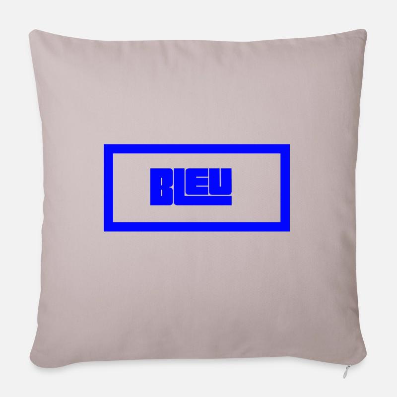 Bleu - Coussin et housse de 45 x 45 cm - taupe clair