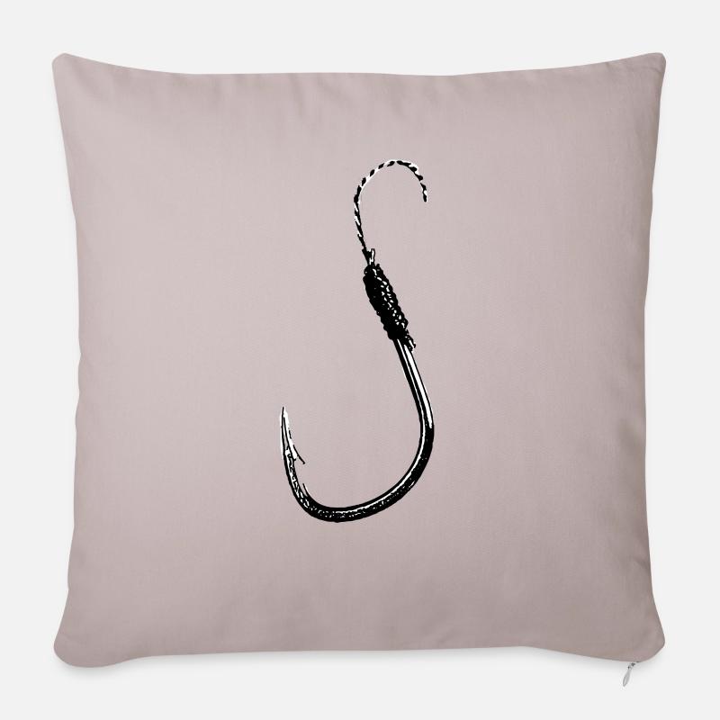 Hameçons - Coussin et housse de 45 x 45 cm - taupe clair