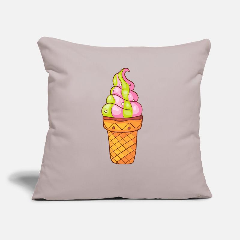 Softeis Eis Speiseeis Eiskrem Eiscreme Kugeleis Sofakissen mit Füllung 45 x 45 cm