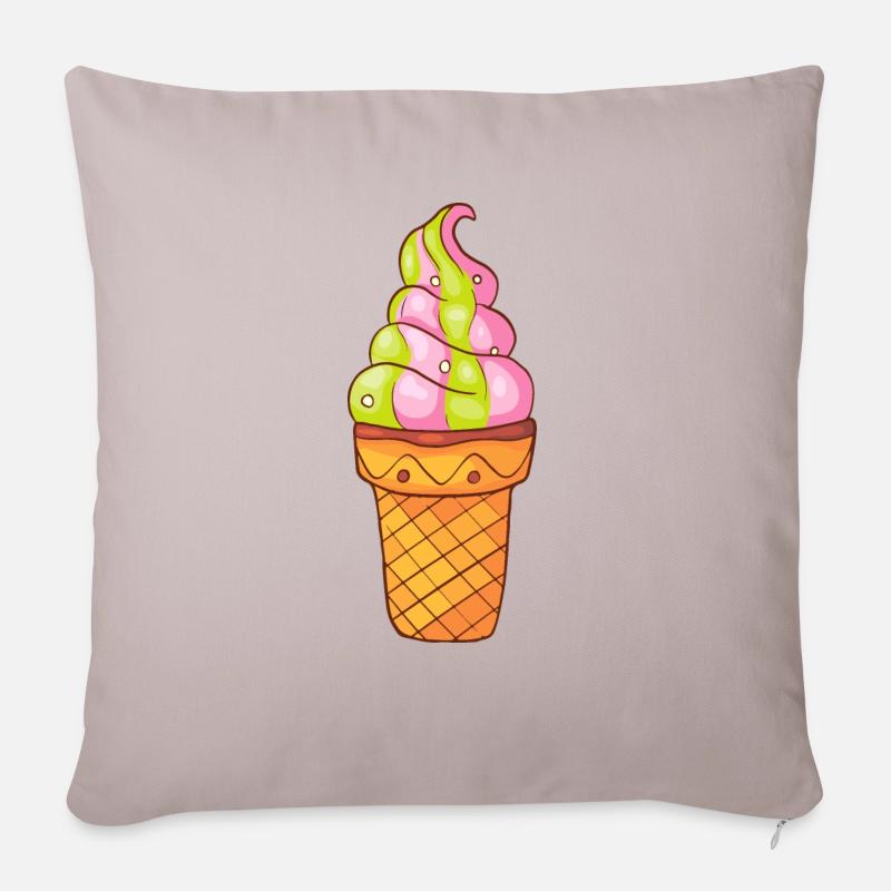 Glace molle Glace Glace Glace Glace de glace - Coussin et housse de 45 x 45 cm - taupe clair
