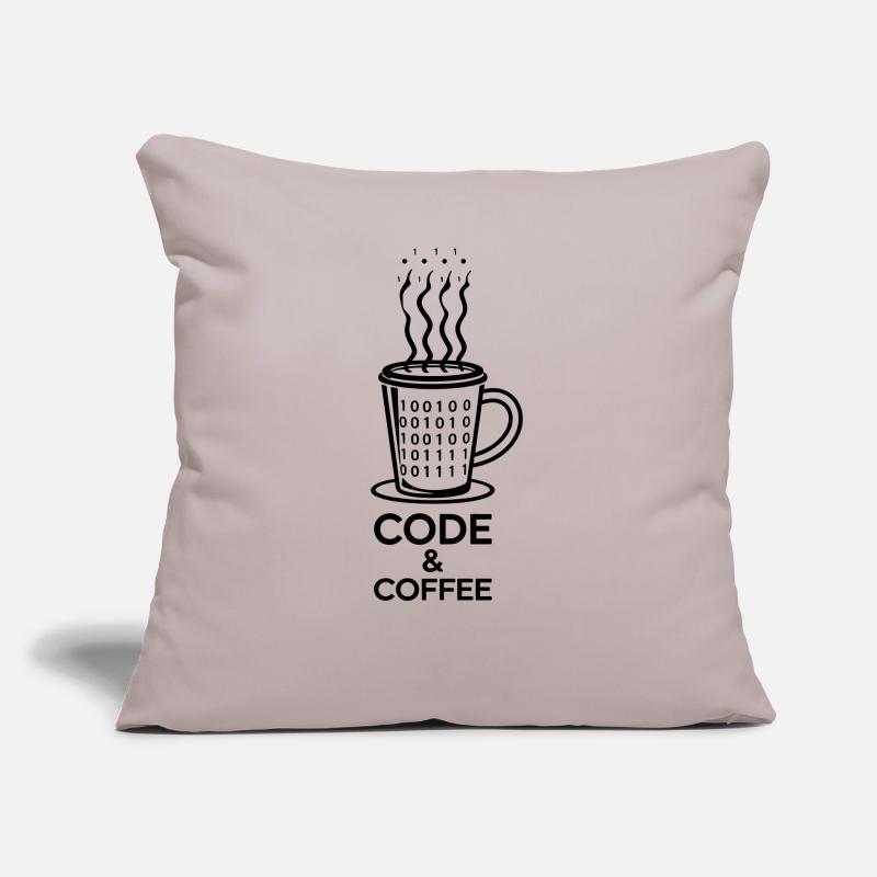 Code & Coffee – Perfektes Duo Sofakissen mit Füllung 45 x 45 cm