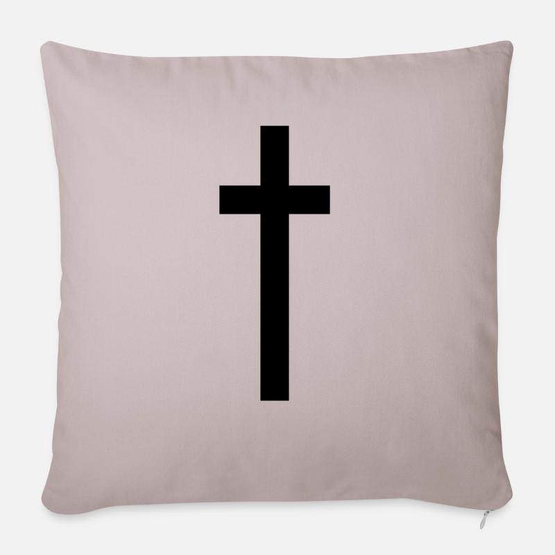 Kreuz - Sofakissen mit Füllung 45 x 45 cm - helles Taupe