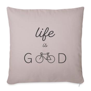 LIFE IS GOOD RENNRAD - Sofakissen mit Füllung 45 x 45 cm - helles Taupe - Vorne