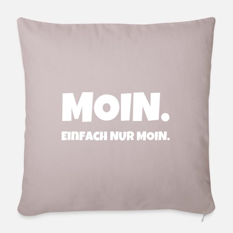 Moin - ein ausgedehntes norddeutsches Gespräch :-) - Sofakissen mit Füllung 45 x 45 cm - helles Taupe