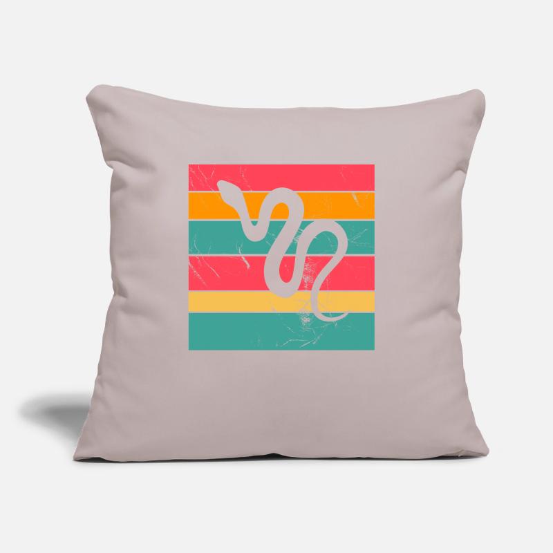 Snake Retro Reptile Python Idée cadeau Coussin et housse de 45 x 45 cm