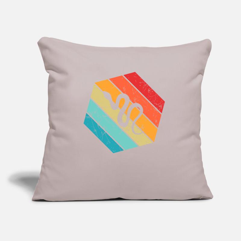 Snake Retro Reptile Python Idée cadeau Coussin et housse de 45 x 45 cm