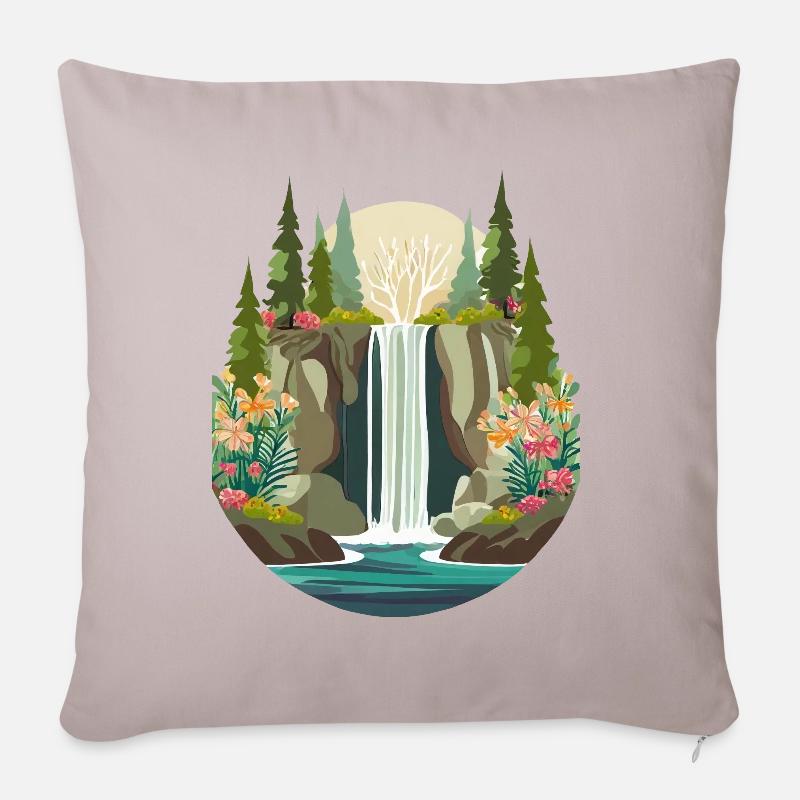 Cascade - Coussin et housse de 45 x 45 cm - taupe clair