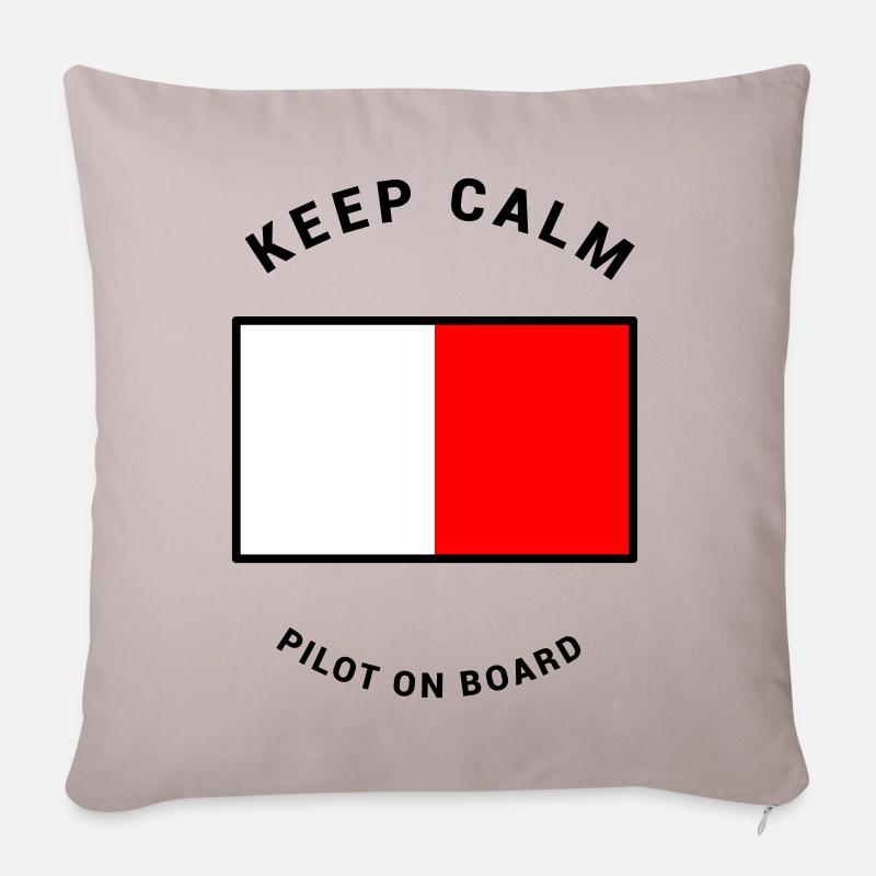Flagge H - Lotse an Bord Pilot Schiff - Sofakissen mit Füllung 45 x 45 cm - helles Taupe