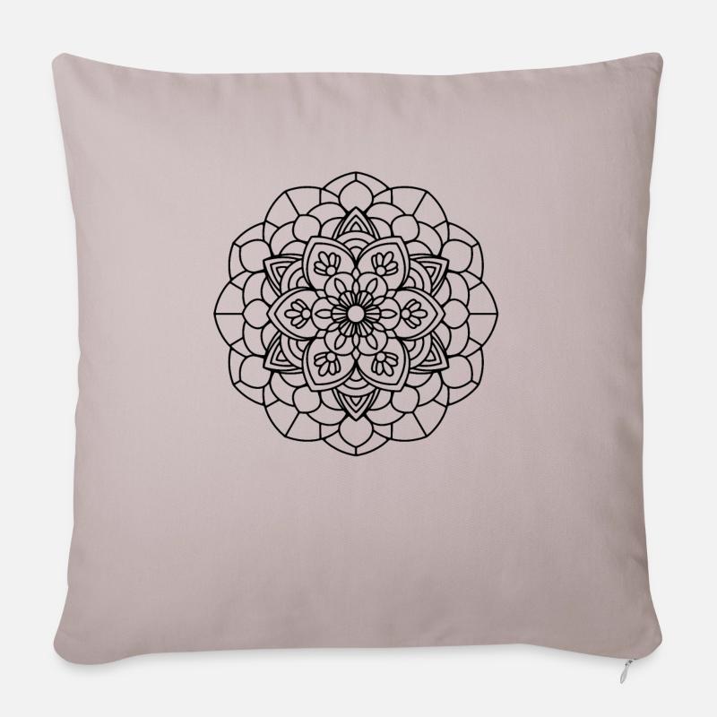 Mandala - Sofakissen mit Füllung 45 x 45 cm - helles Taupe