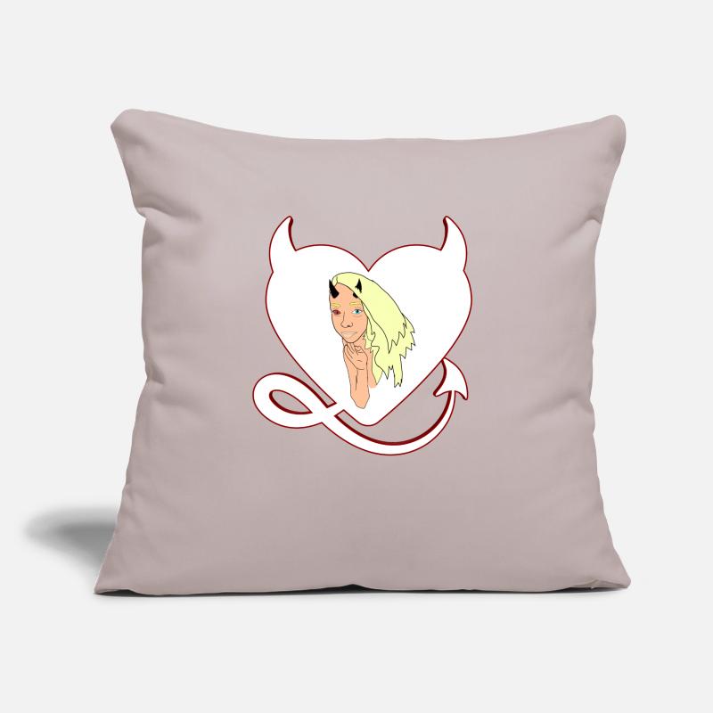 Devil with devil's heart Devil devil's female Sofa pillow with filling 45cm x 45cm