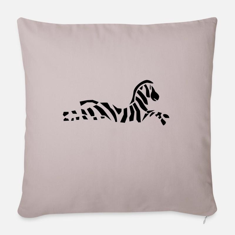 Zebra - Sofakissen mit Füllung 45 x 45 cm - helles Taupe