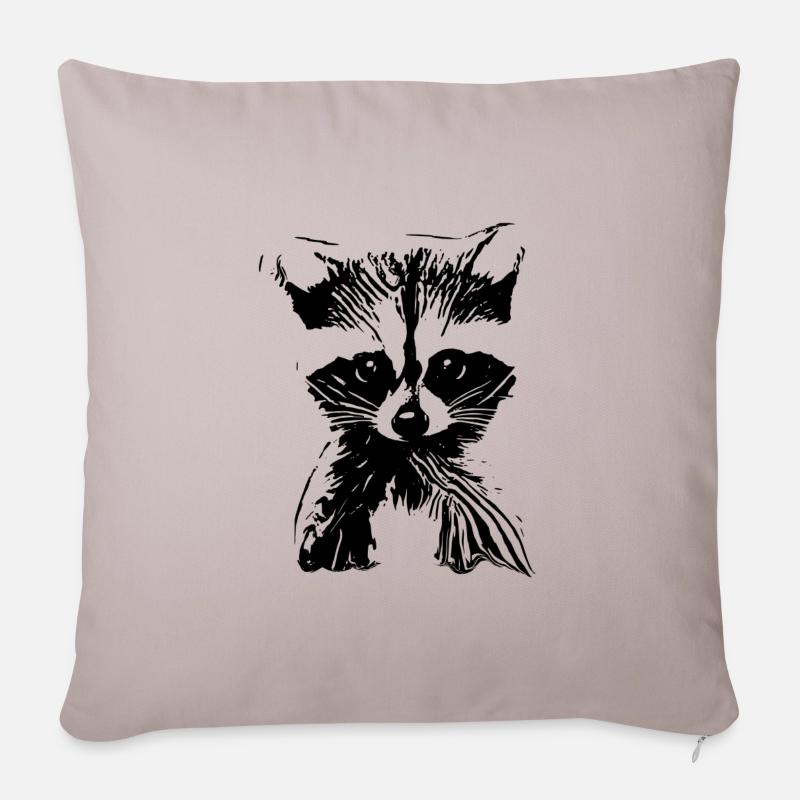Waschbär - Sofakissen mit Füllung 45 x 45 cm - helles Taupe