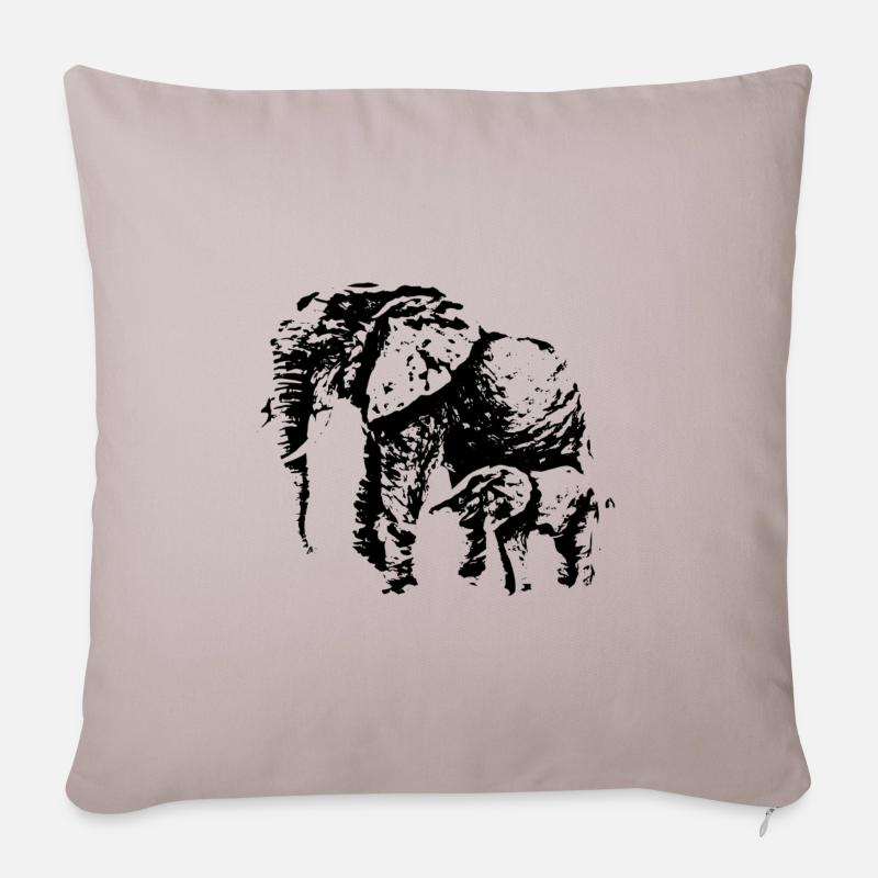 Elefant - Sofakissen mit Füllung 45 x 45 cm - helles Taupe