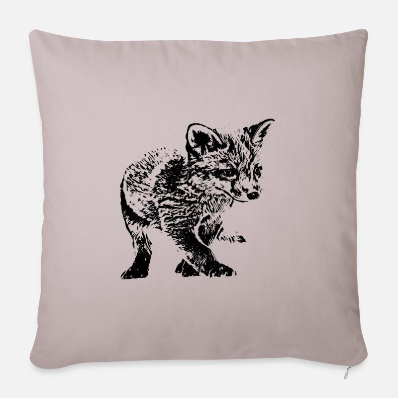 Fuchs - Sofakissen mit Füllung 45 x 45 cm - helles Taupe