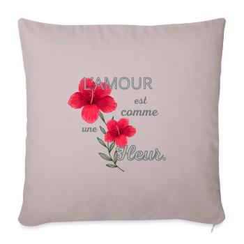 L' amour - Coussin et housse de 45 x 45 cm - taupe clair - Devant
