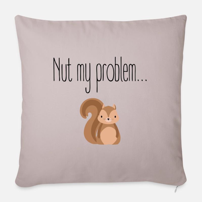 Nut my problem Nicht mein Problem - Sofa pillow with filling 45cm x 45cm - light taupe
